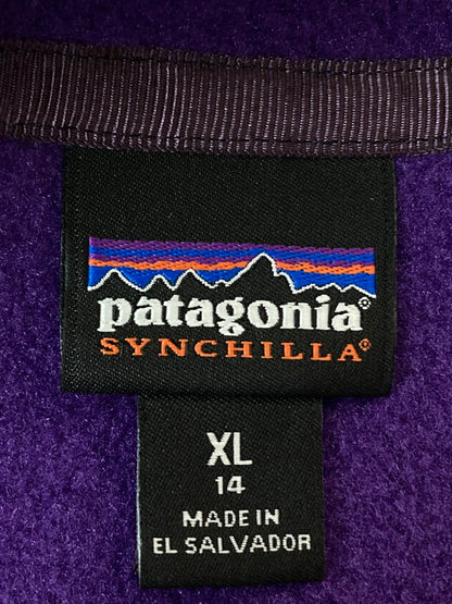 【中古品】【メンズ】 patagonia パタゴニア BOYS SYNCHILLA SNAP-T 65572FA20 ボーイズ シンチラ スナップT トップス 144-260313-yn-29-min サイズ：KIDS XL/14 カラー：パープル 万代Net店