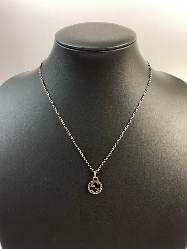 【中古品】【メンズ/レディース】 GUCCI グッチ NECKLACE インターロッキングGネックレス アクセサリー 182-260316-yn-24-min カラー：シルバー 万代Net店