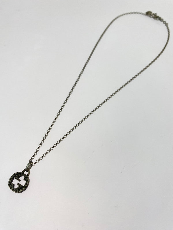 【中古品】【メンズ/レディース】 GUCCI グッチ NECKLACE インターロッキングGネックレス アクセサリー 182-260316-yn-24-min カラー：シルバー 万代Net店