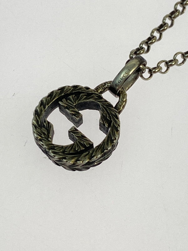 【中古品】【メンズ/レディース】 GUCCI グッチ NECKLACE インターロッキングGネックレス アクセサリー 182-260316-yn-24-min カラー：シルバー 万代Net店
