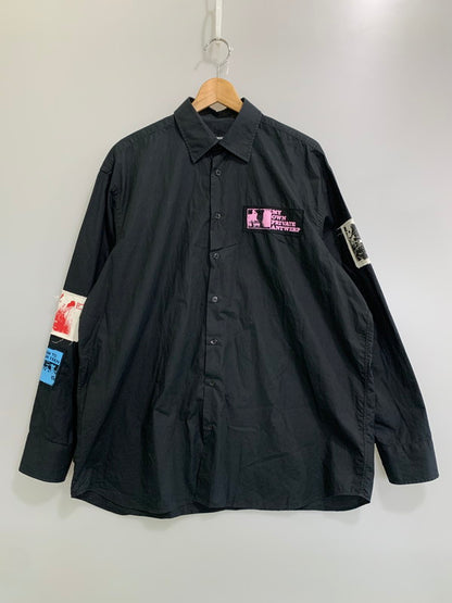 【中古品】【メンズ】 RAF SIMONS ラフシモンズ 20SS MY OWN PRIVATE ANTWERP PATCH SHIRTS パッチ オーバーサイズ シャツ 140-260314-cn-3-min サイズ：44 カラー：ブラック 万代Net店
