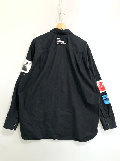 【中古品】【メンズ】 RAF SIMONS ラフシモンズ 20SS MY OWN PRIVATE ANTWERP PATCH SHIRTS パッチ オーバーサイズ シャツ 140-260314-cn-3-min サイズ：44 カラー：ブラック 万代Net店