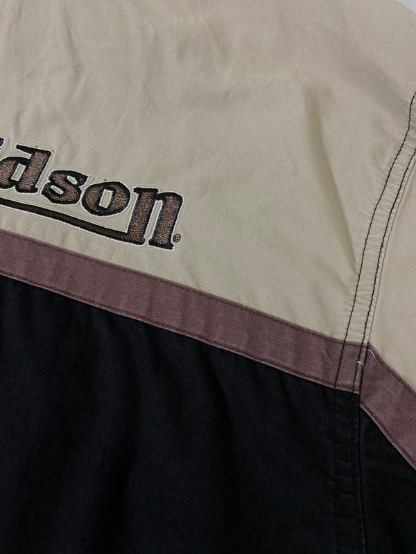 【中古品】【メンズ】 HARLEY DAVIDSON ハーレーダビッドソン INITIAL S/S SHIRT イニシャル ショートスリーブシャツ 半袖シャツ トップス 145-260709-yn-06-min サイズ：XL カラー：ブラック 万代Net店