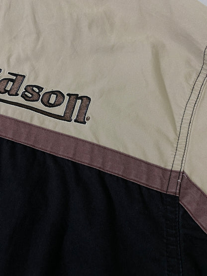 【中古品】【メンズ】 HARLEY DAVIDSON ハーレーダビッドソン INITIAL S/S SHIRT イニシャル ショートスリーブシャツ 半袖シャツ トップス 145-260709-yn-06-min サイズ：XL カラー：ブラック 万代Net店