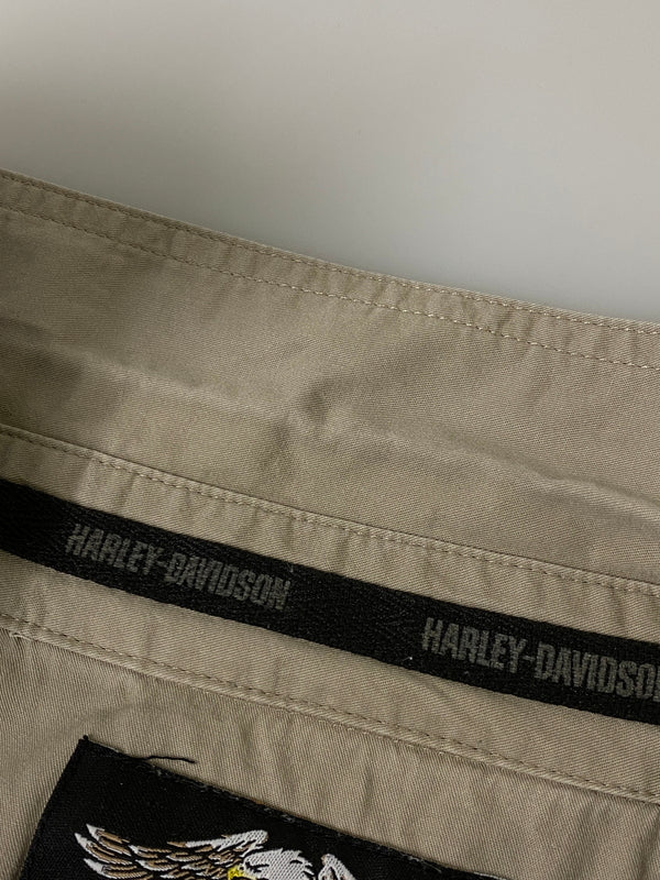 【中古品】【メンズ】 HARLEY DAVIDSON ハーレーダビッドソン INITIAL S/S SHIRT イニシャル ショートスリーブシャツ 半袖シャツ トップス 145-260709-yn-06-min サイズ：XL カラー：ブラック 万代Net店