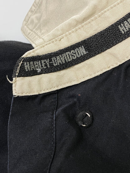 【中古品】【メンズ】 HARLEY DAVIDSON ハーレーダビッドソン INITIAL S/S SHIRT イニシャル ショートスリーブシャツ 半袖シャツ トップス 145-260709-yn-06-min サイズ：XL カラー：ブラック 万代Net店