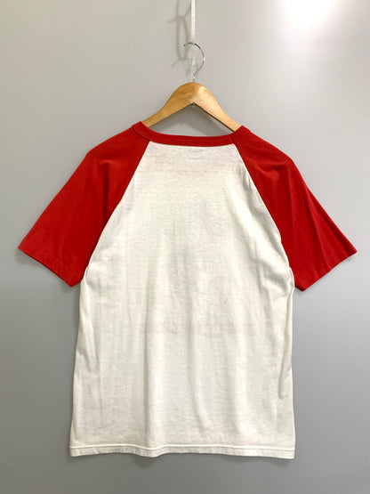【中古品】【メンズ】 DISNEY 80's WALT DISNEY WORLD RAGLAN T-SHIRT 80年代 ウォルトディズニーワールド ラグランＴシャツ トップス 146-260316-yn-07-min サイズ：M カラー：レッド/ホワイト 万代Net店