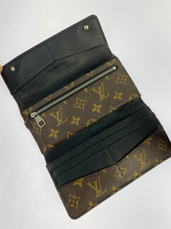 【現状渡し品】【メンズ/レディース】 LOUIS VUITTON ルイ・ヴィトン M60168 MI0161 モノグラムマカサー ポルトフォイユロン 長財布 179-260321-zi-06-min カラー：ブラウン 万代Net店