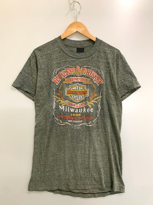【中古品】【メンズ】 HARLEY DAVIDSON ハーレーダビッドソン 80's 3D EMBREM TEE 80年代 3D エンブレム Tシャツ 半袖Tシャツ トップス 146-260316-yn-12-min サイズ：表記なし 下記参照 カラー：ダークグレー 万代Net店
