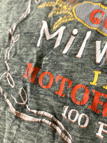 【中古品】【メンズ】 HARLEY DAVIDSON ハーレーダビッドソン 80's 3D EMBREM TEE 80年代 3D エンブレム Tシャツ 半袖Tシャツ トップス 146-260316-yn-12-min サイズ：表記なし 下記参照 カラー：ダークグレー 万代Net店