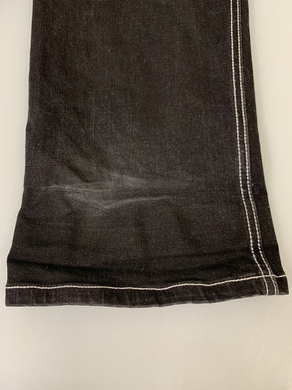 【中古品】【メンズ】 GYANN BROS.ZERO ROAD RUNNER ギャンブローズゼロ ロードランナー コラボ 刺繍 デニムパンツ メンズ ボトムス 156-260704-hu-11-min サイズ：85 カラー：ブラック 万代Net店