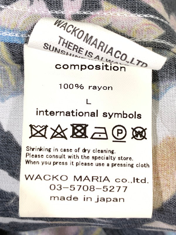 【中古品】【メンズ】 WACKO MARIA × BUDSPOOL HAWAIIAN SHIRT ワコマリア バッズプール ハワイアンシャツ 半袖シャツ トップス 142-260316-yn-09-min サイズ：L カラー：マルチカラー 万代Net店