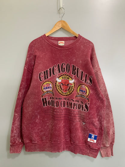 【現状渡し品】【メンズ】 NUTMEG ナツメグ USA製 NBA CHICAGO BULLS SWEAT SHIRT スウェットシャツ トレーナー 146-260718-AS-14-min サイズ：L カラー：パープル 万代Net店
