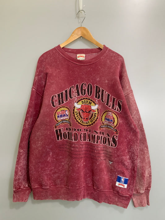 【現状渡し品】【メンズ】 NUTMEG ナツメグ USA製 NBA CHICAGO BULLS SWEAT SHIRT スウェットシャツ トレーナー 146-260718-AS-14-min サイズ：L カラー：パープル 万代Net店