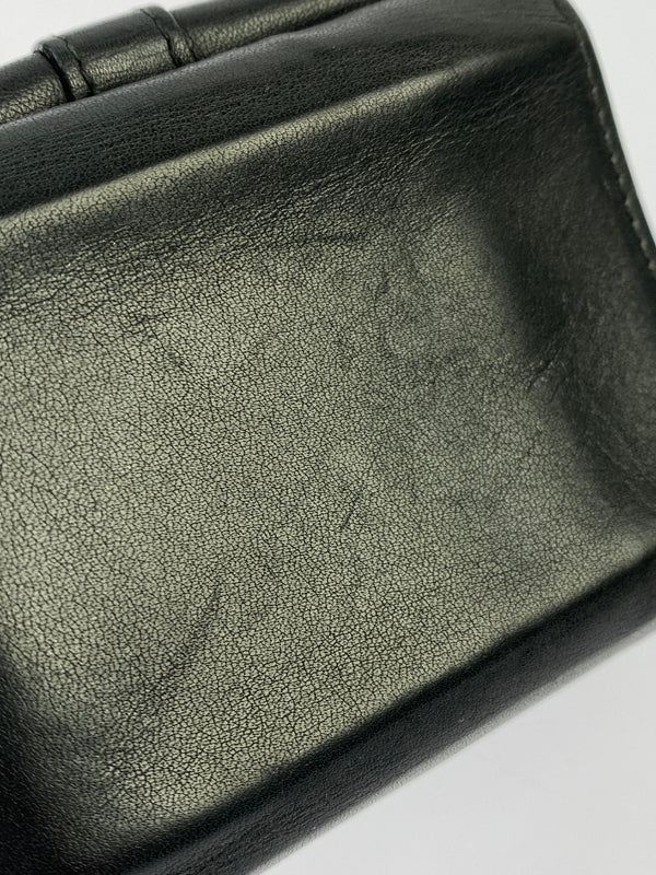 【中古品】【レディース】 SAINT LAURENT サンローラン BRS459880 レザー コンパクトウォレット 三つ折り財布 181-260611-yn-14-min カラー：ブラック 万代Net店