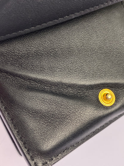 【中古品】【レディース】 SAINT LAURENT サンローラン BRS459880 レザー コンパクトウォレット 三つ折り財布 181-260611-yn-14-min カラー：ブラック 万代Net店