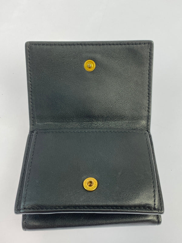 【中古品】【レディース】 SAINT LAURENT サンローラン BRS459880 レザー コンパクトウォレット 三つ折り財布 181-260611-yn-14-min カラー：ブラック 万代Net店
