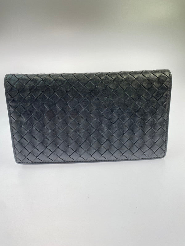【中古品】【メンズ/レディース】 BOTTEGAVENETA ボッテガヴェネタ イントレチャート 長財布 ロング ウォレット メンズ レディース 181-260403-em-53-min カラー：ブラック 万代Net店