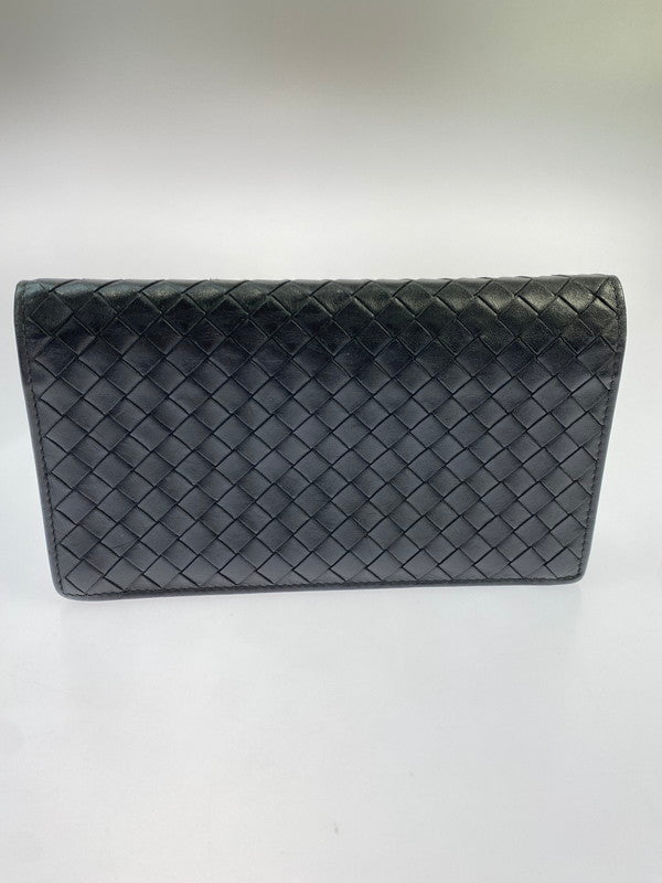 【中古品】【メンズ/レディース】 BOTTEGAVENETA ボッテガヴェネタ イントレチャート 長財布 ロング ウォレット メンズ レディース 181-260403-em-53-min カラー：ブラック 万代Net店