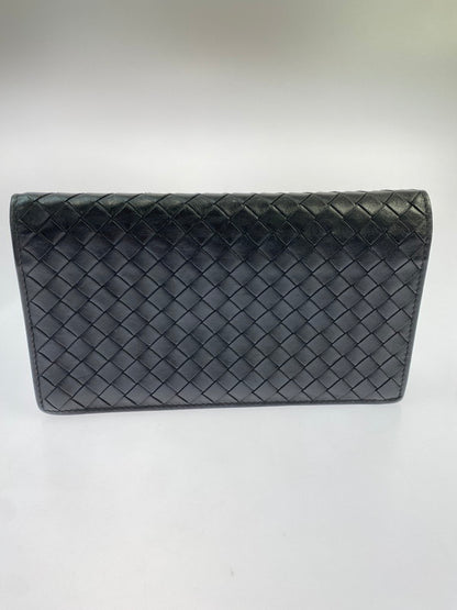【中古品】【メンズ/レディース】 BOTTEGAVENETA ボッテガヴェネタ イントレチャート 長財布 ロング ウォレット メンズ レディース 181-260403-em-53-min カラー：ブラック 万代Net店