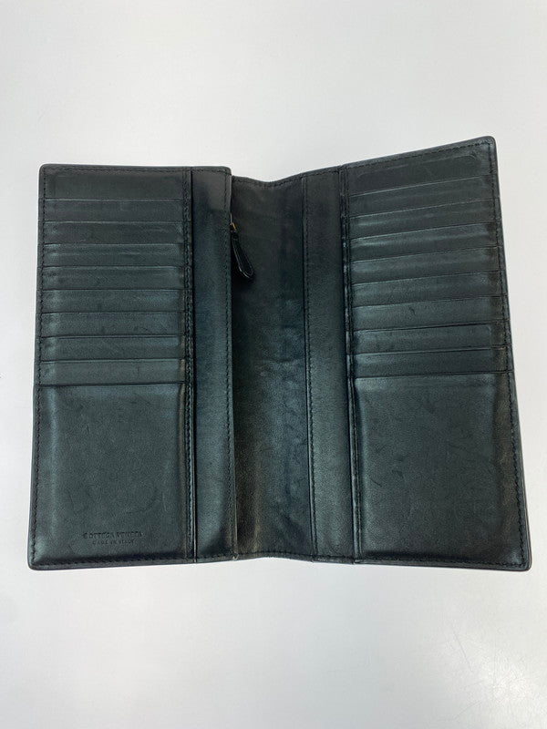 【中古品】【メンズ/レディース】 BOTTEGAVENETA ボッテガヴェネタ イントレチャート 長財布 ロング ウォレット メンズ レディース 181-260403-em-53-min カラー：ブラック 万代Net店