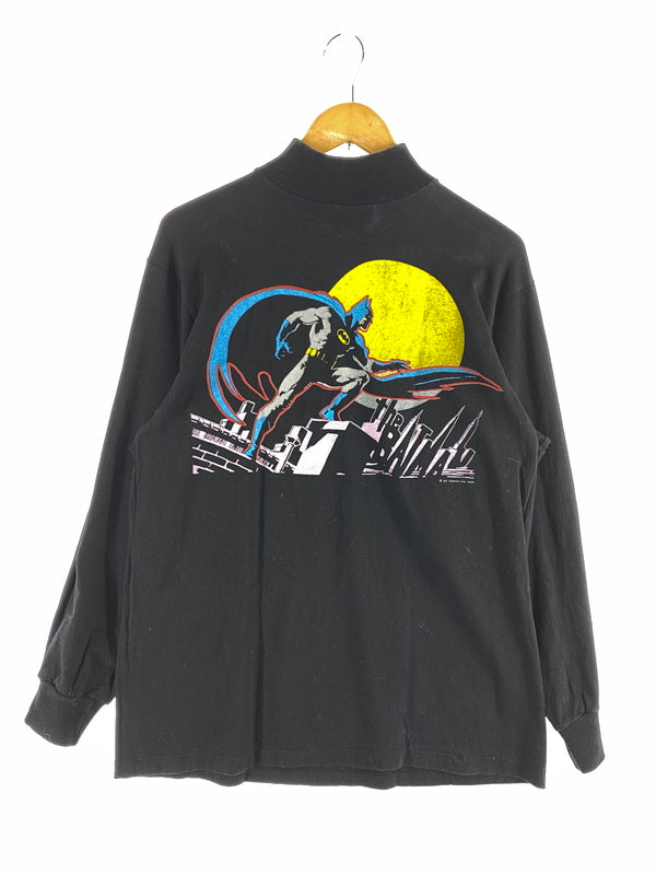 【中古品】【メンズ】 DC COMICS 80S BATMAN PRINT L S TEE 長袖 ロングスリーブ ハイネック ヴィンテージ アメコミ 146-260718-AS-50-min サイズ：L カラー：ブラック 万代Net店