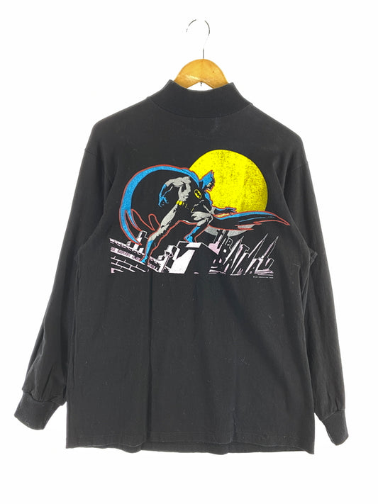 【中古品】【メンズ】 DC COMICS 80S BATMAN PRINT L S TEE 長袖 ロングスリーブ ハイネック ヴィンテージ アメコミ 146-260718-AS-50-min サイズ：L カラー：ブラック 万代Net店
