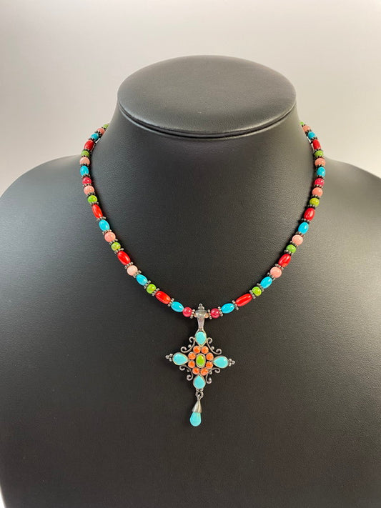 【中古品】【メンズ/レディース】 BARSE バース BEADS NECKLACE SILVER925 ビーズネックレス アクセサリー 192-260321-zi-10-min カラー：マルチカラー 万代Net店