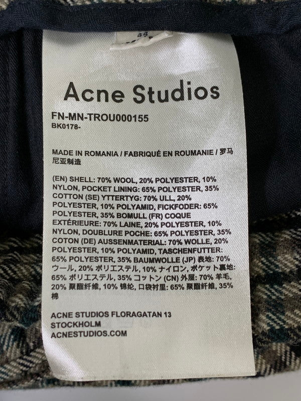 【中古品】【メンズ】 ACNE STUDIOS アクネ ストゥディオズ 19AW TAILORED TROUSERS テーラード トラウザーズ FN-MN-TROU000155 ボトムス パンツ 152-260811-hu-25-min サイズ：44 カラー：ブラウン/グリーン（チェック） 万代Net店