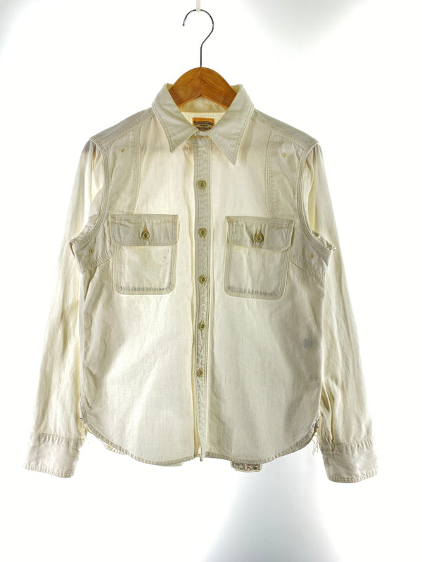 【中古品】【メンズ】 PHERROW'S フェローズ WORK SHIRT ワークシャツ 長袖シャツ メンズ トップス 145-260706-KS-04-min サイズ：S カラー：ホワイト 万代Net店