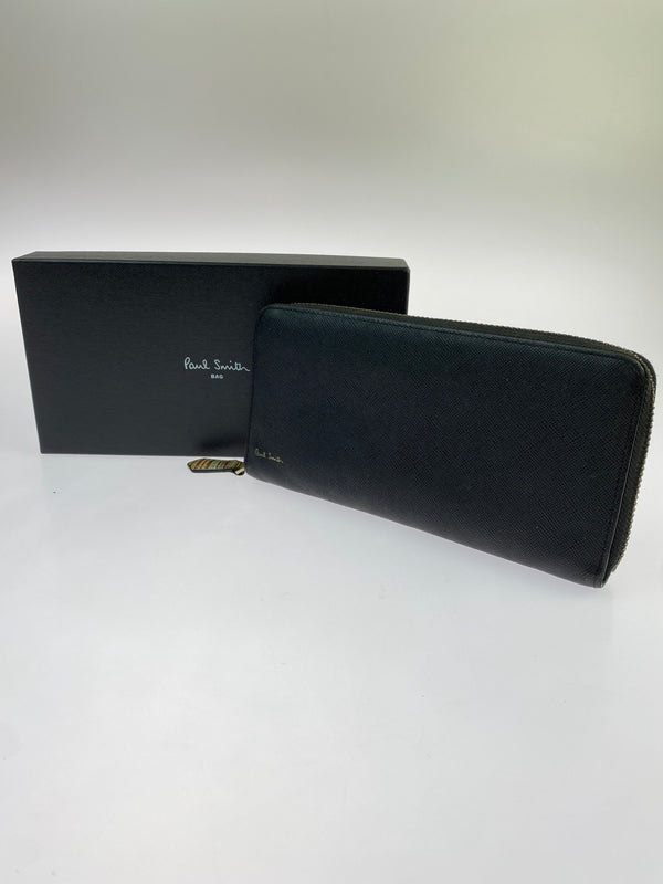 【中古品】【メンズ】 PAUL SMITH ポールスミス ROUND ZIP LONG WALLET ラウンドジップロングウォレット 長財布 201-260806-yn-26-min カラー：ブラック 万代Net店
