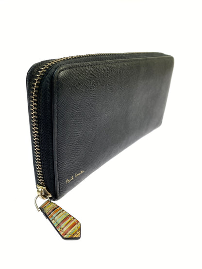 【中古品】【メンズ】 PAUL SMITH ポールスミス ROUND ZIP LONG WALLET ラウンドジップロングウォレット 長財布 201-260806-yn-26-min カラー：ブラック 万代Net店