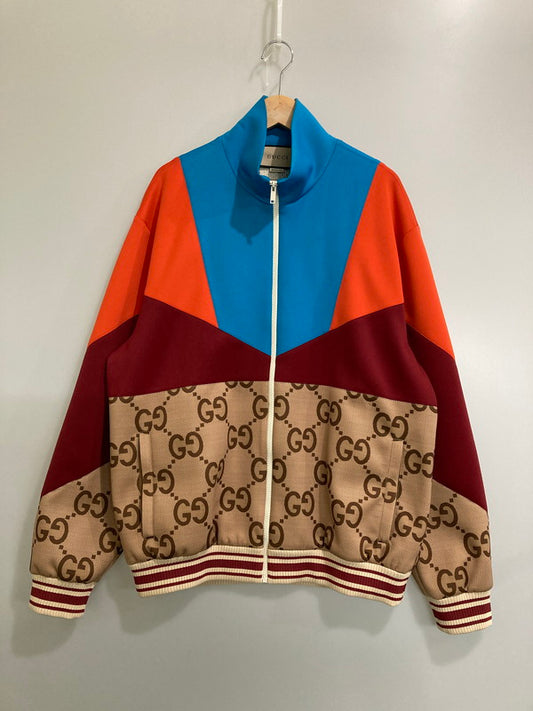 【中古品】【メンズ】 GUCCI グッチ JUMBO GG COLOR BLOCK TRACK JACKET 693022 ジャンボGG カラー ブロック トラックジャケット アウター 141-260319-SH-02-min サイズ：XL カラー：マルチカラー 万代Net店