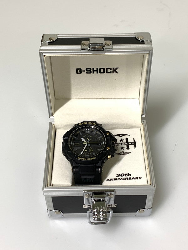 【中古品】【メンズ/レディース】 CASIO カシオ G-SHOCK 30TH ANNIVERSARY MASTER OF G-AIR GW-A1030A-1AJR ジーショック 30周年 サーティースターズ 腕時計 196-260715-yn-35-min カラー：ブラック 万代Net店