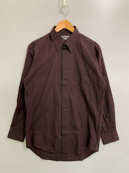 【中古品】【メンズ】 GAULTIER HOMME OBJET ジャンポール ゴルチエ オム オブジェ STRIPE SHIRT ストライプシャツ メンズ トップス ボタンダウンシャツ 141-260322-em-14-min サイズ：48 カラー：ブラック/レッド（ストライプ） 万代Net店
