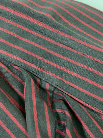 【中古品】【メンズ】 GAULTIER HOMME OBJET ジャンポール ゴルチエ オム オブジェ STRIPE SHIRT ストライプシャツ メンズ トップス ボタンダウンシャツ 141-260322-em-14-min サイズ：48 カラー：ブラック/レッド（ストライプ） 万代Net店