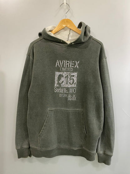 【中古品】【メンズ】 AVIREX アヴィレックス USA EMBROIDERY HOODED ユーエスエー エンブロイダリー フーディド メンズ パーカー フーディ 145-260704-hu-53-min サイズ：M カラー：グレー系 万代Net店