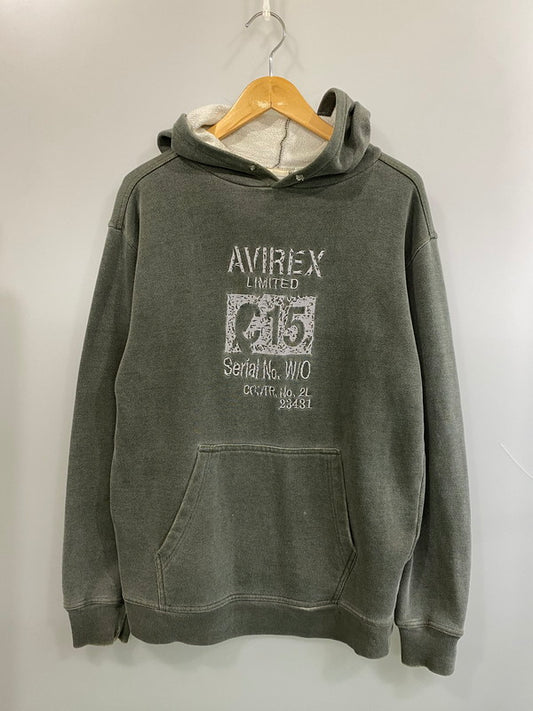 【中古品】【メンズ】 AVIREX アヴィレックス USA EMBROIDERY HOODED ユーエスエー エンブロイダリー フーディド メンズ パーカー フーディ 145-260704-hu-53-min サイズ：M カラー：グレー系 万代Net店