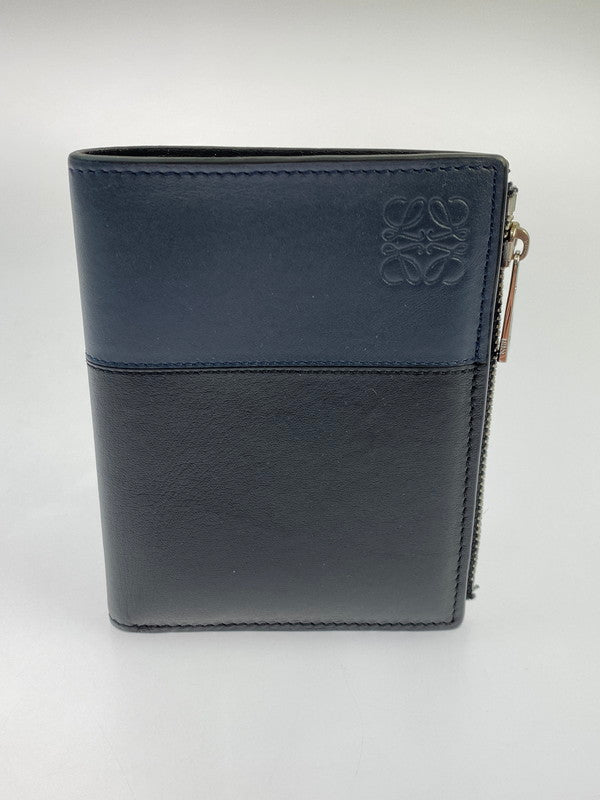 【中古品】【メンズ】 LOEWE ロエベ バイフォールドウォレット 二つ折り財布 181-260329-AS-22-min カラー：ブラック/ネイビー 万代Net店