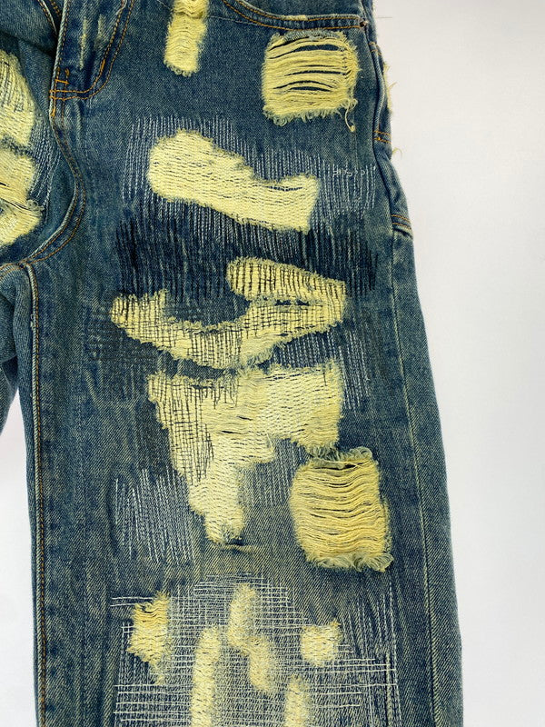 【中古品】【メンズ】 WANNA ワナ L.F.S.E 55 DISTRESSED JEANS ディストレストジーンズ ボトムス 153-260331-zi-45-min サイズ：1 カラー：インディゴ 万代Net店