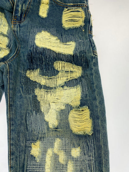 【中古品】【メンズ】 WANNA ワナ L.F.S.E 55 DISTRESSED JEANS ディストレストジーンズ ボトムス 153-260331-zi-45-min サイズ：1 カラー：インディゴ 万代Net店