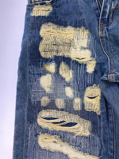 【中古品】【メンズ】 WANNA ワナ L.F.S.E 55 DISTRESSED JEANS ディストレストジーンズ ボトムス 153-260331-zi-45-min サイズ：1 カラー：インディゴ 万代Net店