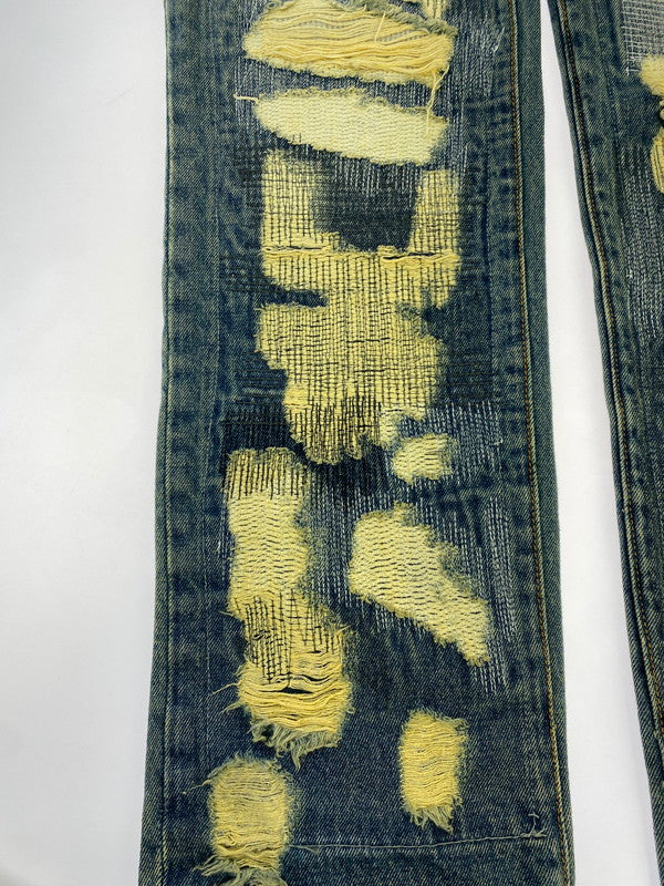 【中古品】【メンズ】 WANNA ワナ L.F.S.E 55 DISTRESSED JEANS ディストレストジーンズ ボトムス 153-260331-zi-45-min サイズ：1 カラー：インディゴ 万代Net店