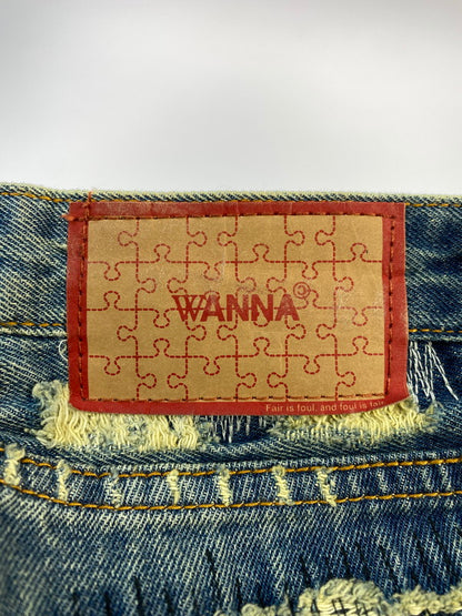 【中古品】【メンズ】 WANNA ワナ L.F.S.E 55 DISTRESSED JEANS ディストレストジーンズ ボトムス 153-260331-zi-45-min サイズ：1 カラー：インディゴ 万代Net店