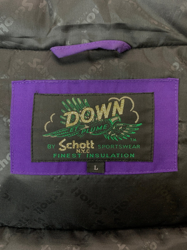 【中古品】【メンズ】 SCHOTT ショット 2TONE SNORKEL DOWN PARKA 3182011 2トーンスノーケルダウンパーカー アウター 145-260706-yn-19-min サイズ：L カラー：パープル/ブラック 万代Net店