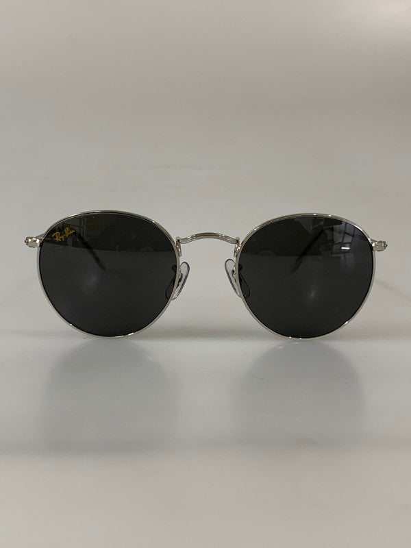 【中古美品】【メンズ】 Ray-Ban レイバン ROUND METAL SUNGLASSES RB3447 ラウンドメタル サングラス アイウエア 203-260327-jt-06-min サイズ：50 □ 21-145 カラー：シルバー/ブラック 万代Net店