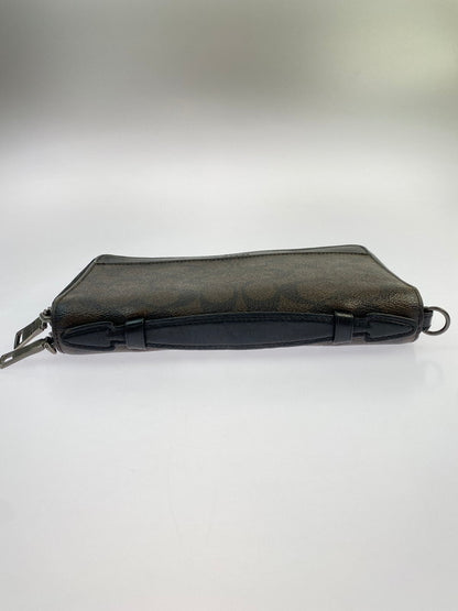 【中古品】【メンズ/レディース】 COACH コーチ F66562 ダブルジップ トラベルオーガナイザー セカンドバッグ 財布 ストラップ欠品 180-260329-AS-20-min カラー：ブラック 万代Net店