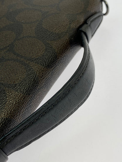 【中古品】【メンズ/レディース】 COACH コーチ F66562 ダブルジップ トラベルオーガナイザー セカンドバッグ 財布 ストラップ欠品 180-260329-AS-20-min カラー：ブラック 万代Net店