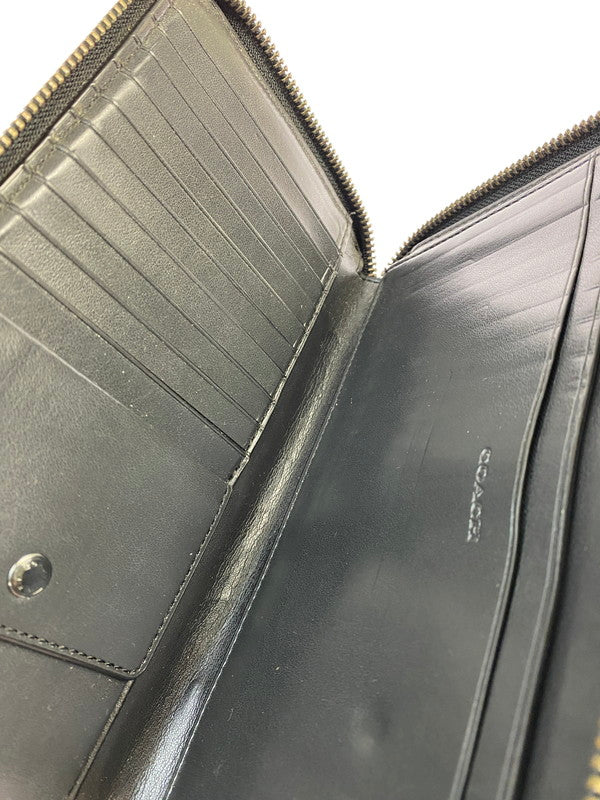 【中古品】【メンズ/レディース】 COACH コーチ F66562 ダブルジップ トラベルオーガナイザー セカンドバッグ 財布 ストラップ欠品 180-260329-AS-20-min カラー：ブラック 万代Net店