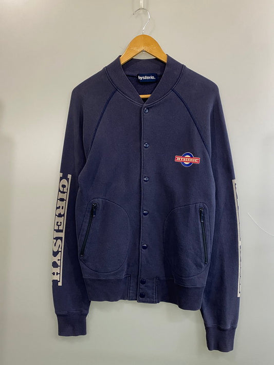 【中古品】【メンズ】 HYSTERIC GLAMOUR ヒステリックグラマー SWEAT CARDIGAN スウェット カーディガン 2CJ-2200 メンズ トップス 140-260707-hu-34-min サイズ：FREE カラー：ネイビー系 万代Net店